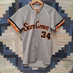 Vintage Descente Japanese Baseball Jersey Scare Crows #34 Player Issued